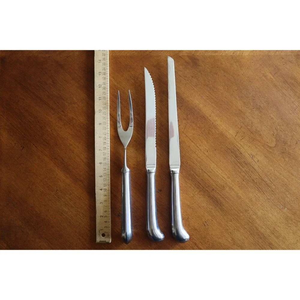 3x Towle ASHLEY Stainless Supreme Korea Carving Fork Knife Wedding Cake Serving